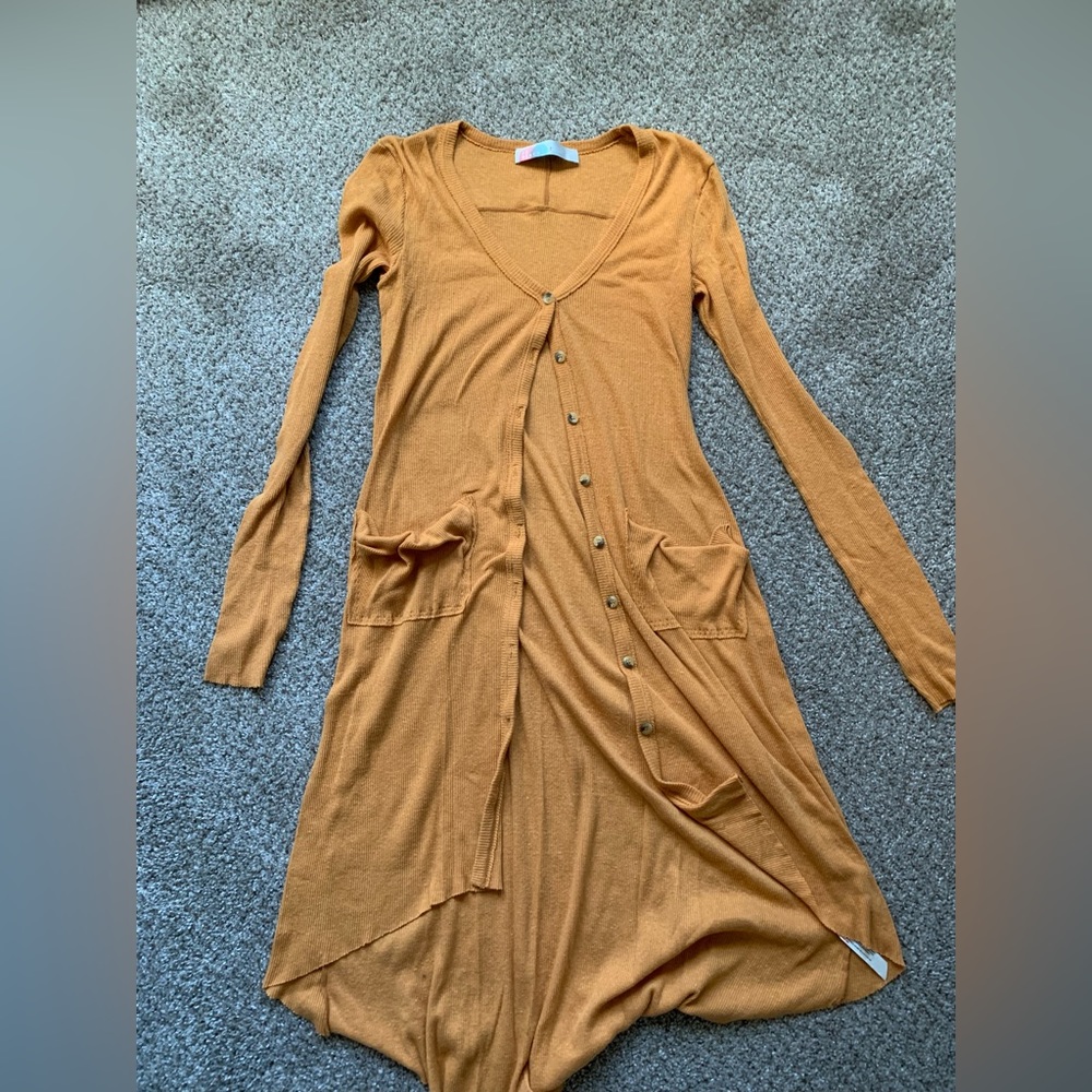 Women’s Long Sleeve Swim Cover-Up in Mustard